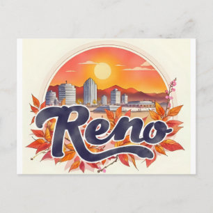 Cartão Postal Horizonte da Cidade de Reno Nevada