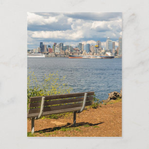 Cartão Postal horizonte da cidade de Seattle Washington da Praia