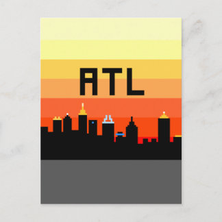 Cartão Postal Horizonte de Atlanta em 8-Bit ATL