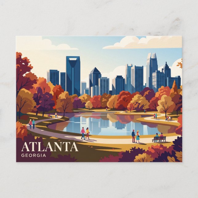 Cartão Postal Horizonte de Atlanta EUA (Frente)