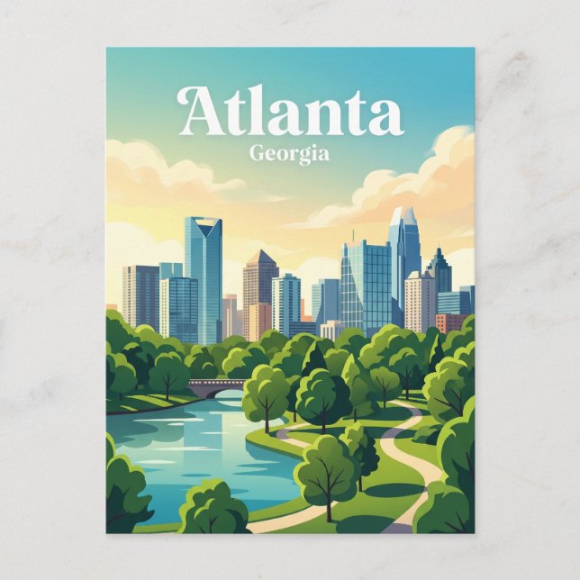 Cartão Postal Horizonte de Atlanta EUA (Frente)