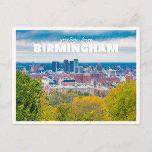 Cartão Postal Horizonte de Birmingham Downtown Alabama Saudação