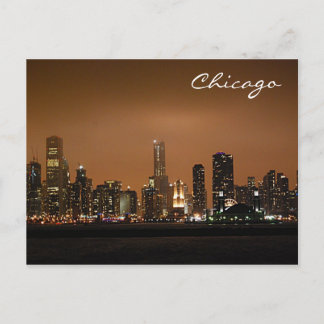 Cartão Postal Horizonte de Chicago Visível do Lago Michigan