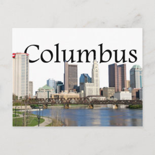Cartão Postal Horizonte de Columbus, Ohio com Columbus no céu
