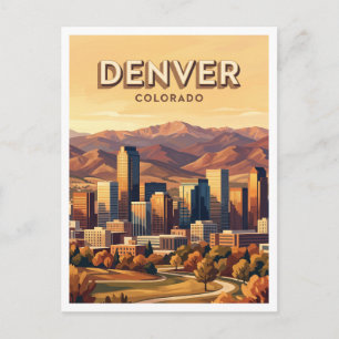 Cartão Postal Horizonte de Denver ao pôr do sol Colorado