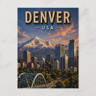 Cartão Postal Horizonte de Denver e Montanhas Rochosas