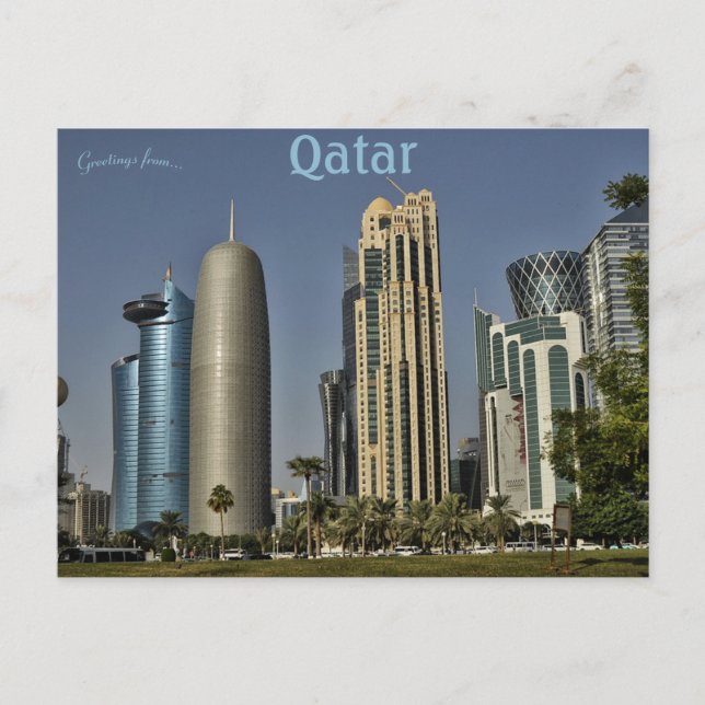Cartão Postal Horizonte de Doha Qatar (Frente)