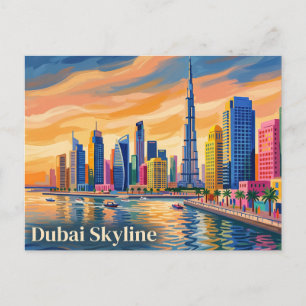 Cartão Postal Horizonte de Dubai Emirados Árabes Unidos