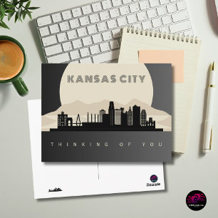 Cartão Postal Horizonte de Kansas City Pensando em Você