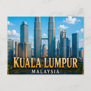 Cartão Postal Horizonte de Kuala Lumpur Malásia e Multicultural