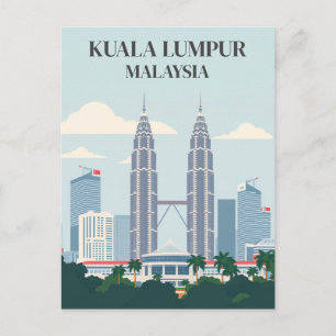 Cartão Postal Horizonte de Kuala Lumpur Malásia Torres Petronas
