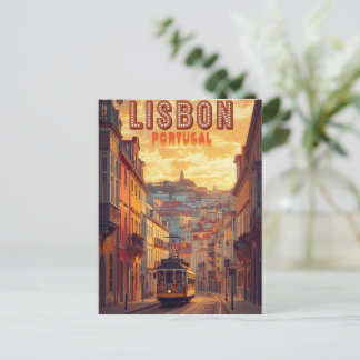 Cartão Postal Horizonte de Lisboa Portugal - Arte de Viagem de B