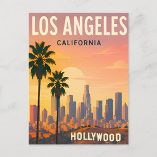 Cartão Postal Horizonte de Los Angeles e Hollywood Hills
