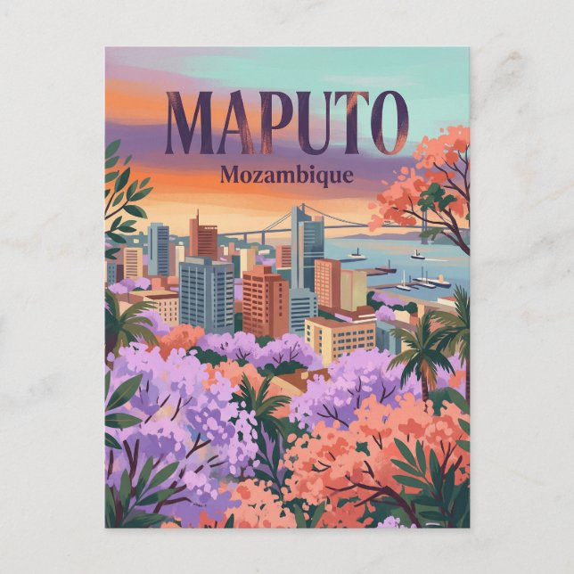 Cartão Postal Horizonte de Maputo Moçambique (Frente)