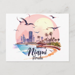 Cartão Postal Horizonte de Miami City Flórida
