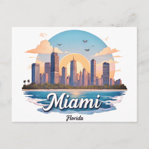 Cartão Postal Horizonte de Miami City Flórida