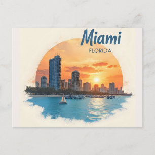 Cartão Postal Horizonte de Miami City Flórida