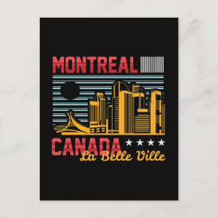 Cartão Postal Horizonte de Montreal Canadá Gráfico de Viagem Ret