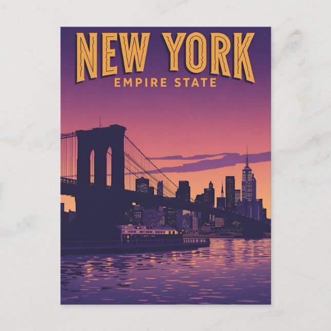 Cartão Postal Horizonte de Nova York (Frente)