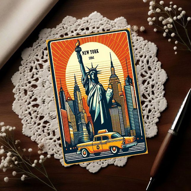 Cartão Postal Horizonte de Nova York de 1961 (Criador carregado)