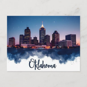 Cartão Postal Horizonte de Oklahoma City à Noite Paisagem Urba