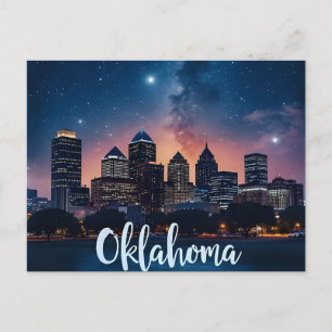 Cartão Postal Horizonte de Oklahoma City à Noite Paisagem Urba
