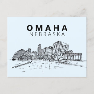 Cartão Postal Horizonte de Omaha Nebraska Centro Moderno