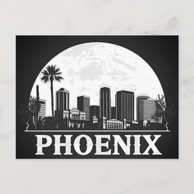 Cartão Postal Horizonte de Phoenix Arizona (Frente)