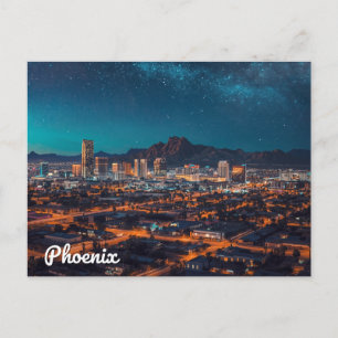 Cartão Postal Horizonte de Phoenix Arizona Céu Noturno