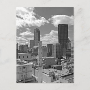 Cartão Postal Horizonte de Pittsburgh Preto e Branco