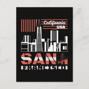 Cartão Postal Horizonte de São Francisco Califórnia Retro Urbani