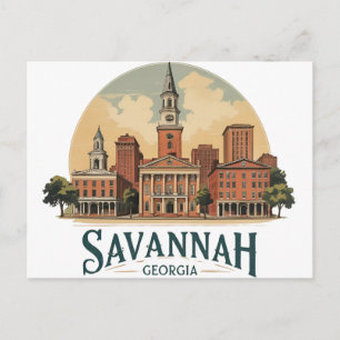 Cartão Postal Horizonte de Savannah Geórgia