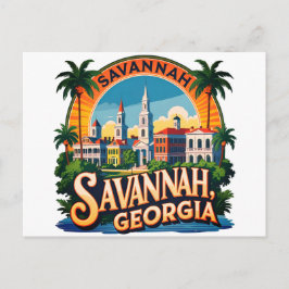 Cartão Postal Horizonte de Savannah Geórgia