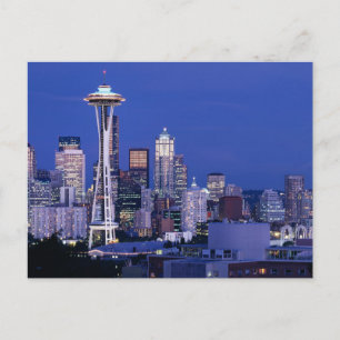 Cartão Postal Horizonte de Seattle ao Crepúsculo