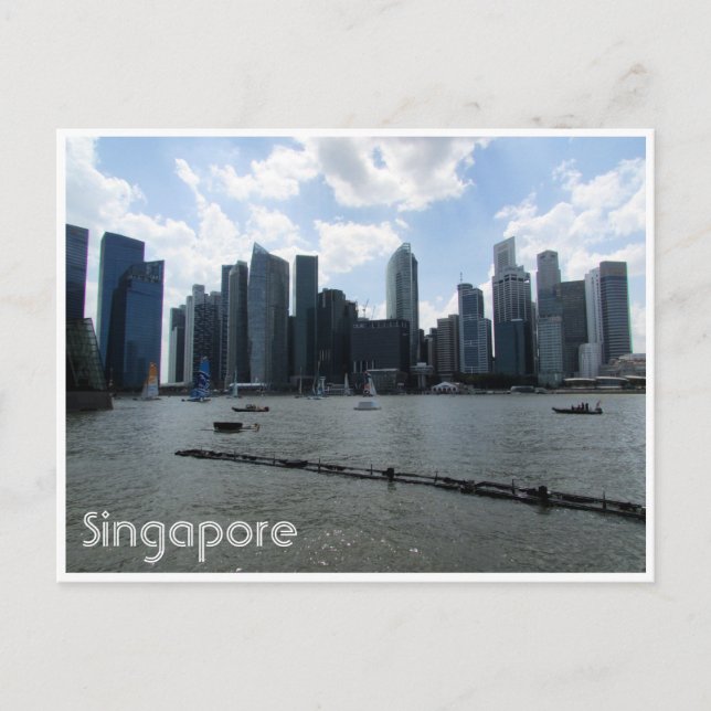 Cartão Postal horizonte de singapura (Frente)