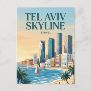 Cartão Postal Horizonte de Tel Aviv Israel