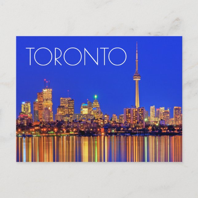 Cartão Postal Horizonte de Toronto à noite (Frente)