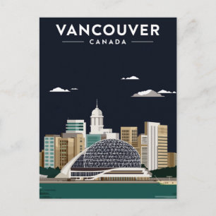 Cartão Postal Horizonte de Vancouver Noite Elegância
