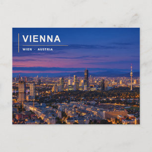 Cartão Postal Horizonte de Viena na Hora Azul