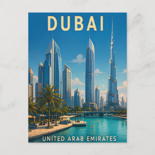 Cartão Postal Horizonte futurista de Dubai Emirados Árabes Unido