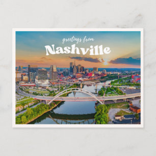 Cartão Postal Horizonte Urbano da Cidade de Nashville Downtown R