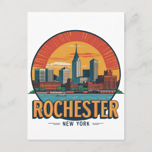 Cartão Postal Horizonte urbano da cidade de Rochester Nova York 