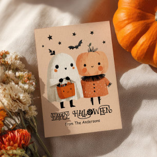 Cartão Postal Hormona Branca de Fantasmas e Pumpkin Cód'Água Hal