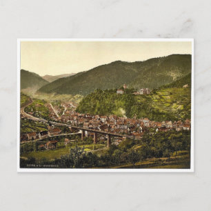 Cartão Postal Hornberg, visão geral, Floresta Negra, Baden, Ger