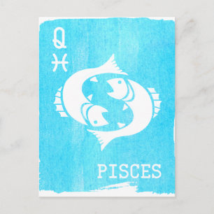 Cartão Postal Horóscopo da Rainha Peixes Signo do Zodíaco Aniver