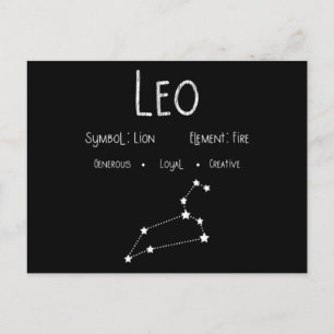 Cartão Postal Horóscopo de Leão Astronomia Signo do Zodíaco Pres