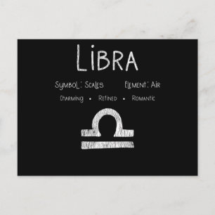 Cartão Postal Horóscopo de Libra Astronomia Signo do Zodíaco Pre