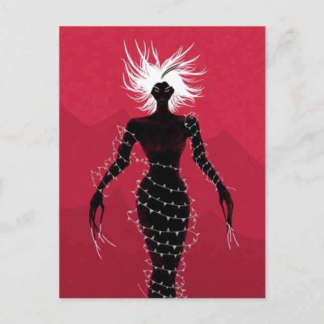 Cartão Postal Horror Gothic Macabre Creepy Demon Mulher (Frente)