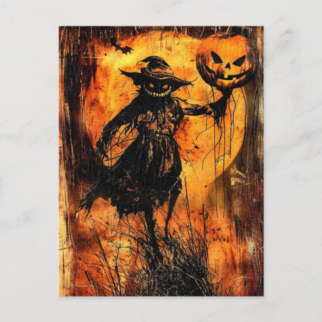 Cartão Postal Horror Halloween Jack O Lantern Spooky Season (Frente)