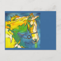 "Horse and Bridle Colorful Black Outline Art" #ho